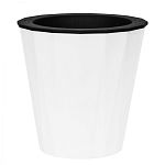 Кашпо для цветов Блум круглое. м/п белый